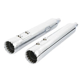 Santee 4"Slip-On Mufflers Fit For 95-16 Harley-Davidson Touring Exhaust Pipe Dual Matte Black Chrome